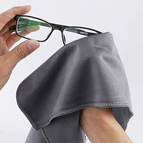 KLNYOO Microfiber Glass Cleaning Cloths Lint Free Streak Free Quickly and Easily Clean Windows & Mirrors Without Chemicals Polishing Cloth 16x16 Inch 8 Pack (Grey)