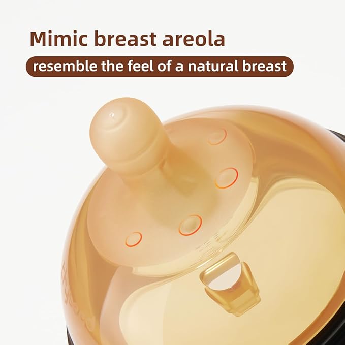 PPSU Natural Breast-Like Bottle with Nipple(0-3 Months),10oz，1pack