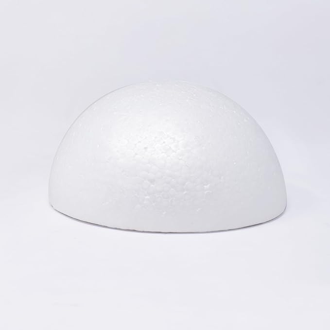 8" Craft Foam Half Ball - Smooth Half Foam Polystyrene Balls for Craft and Project, Pack of 4