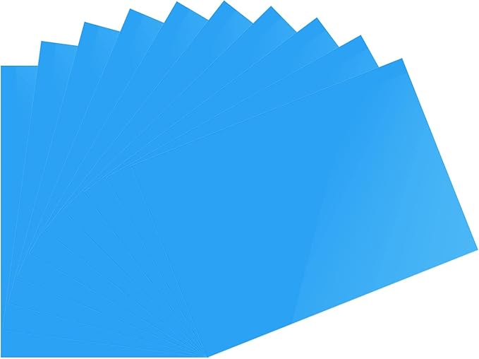 DMiotech 10Pcs Correction Gel Light Filter Overlay Transparent Plastic PVC Sheets Blue for Photo，Film,Video