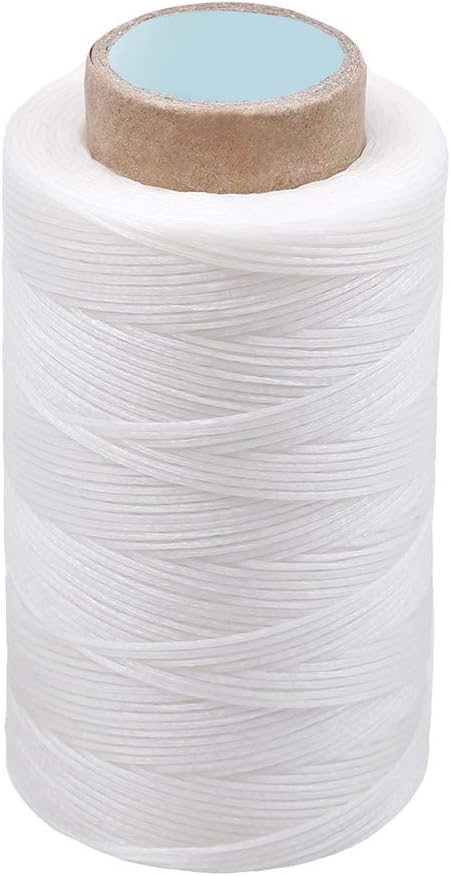 284 Yards Waxed Thread, 210D Heavy Duty Wax Upholstery Thread for Leather Sewing, 0.8mm Flat Waxed String for Bookbinding/Shoe Repairing/Leather Projects