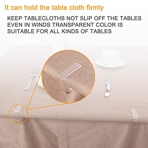 24 Pieces Transparent Clear Tablecloth Clips, Plastic Table Cloth Clips，Windproof Table Cover Holder Clamps，Table Cloth Holder for Christmas Home Wedding Party Indoor Outdoor Camping Picnic(24, Small) - size: Small