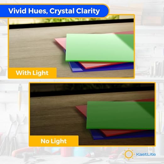 KastLite Colored Acrylic Sheets Nominal 12" x 12" - Plastic Sheet Easy to Cut, Saw, Shape, Laser Cut - Ideal for Arts & Crafts & DIY Projects- Durable, Lightweight, Scratch Resistant - Frosted 2 Pack