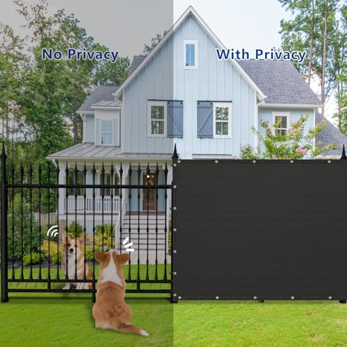 Buzzbazaar 7' x 32' Black Heavy Duty Privacy Fence Screen - Commercial Grade Shade Cover with Brass Grommets, Outdoor Wind Block & Yard Barrier, Customizable Size