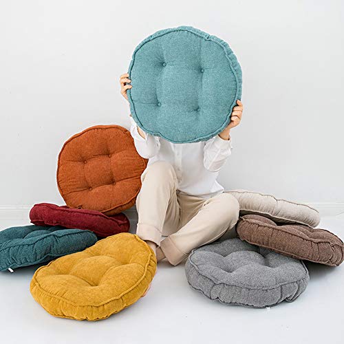 vctops Soft Chair Pads 18 inch Diameter Super Comfy Thicken Solid Color Round Seat Cushion for Kitchen Dining Room Office Chairs (Grey,18" x 18") - color: Grey