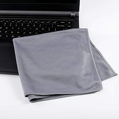 KLNYOO Microfiber Glass Cleaning Cloths Lint Free Streak Free Quickly and Easily Clean Windows & Mirrors Without Chemicals Polishing Cloth 16x16 Inch 8 Pack (Grey)