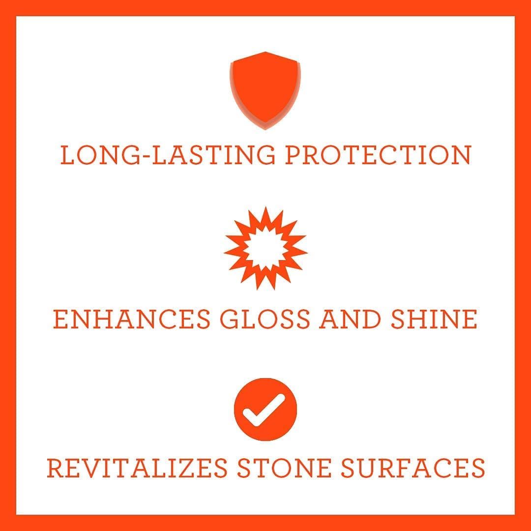 TriNova Granite Sealer & Protectant 18 oz & Gallon Refill Bundle - Guard Your Premium Stone, Enhance Shine, & Protect from Stains