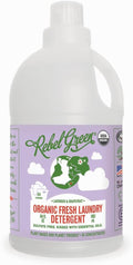 Rebel Green USDA Organic HE Liquid Fresh Laundry Detergent - Natural & Hypoallergenic Laundry Soap, Lavender and Grapefruit - 64 Loads