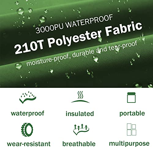 AYAMAYA Tent Footprint, PU 3000 Waterproof Tent Ground Cloth Large Size for 2-8 Person Family Camping Tents Ground Sheet Mat with 6 Tent Stakes for Camping Hiking Picnic - 13x9FT /8x7FT /6x7FT /5x7FT - size: 13FT x 9FT