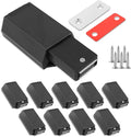 Heavy Duty Push to Open Door Latch, 10 Pack Black Magnetic Push Latches, Hidden Push Touch Latch Hardware for Push to Open Cabinet, Magnetic Door Catch for Drawer Wardrobe Door
