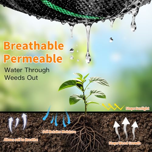 AMAGABELI GARDEN & HOME 3ft x 300ft Weed Barrier Landscape Fabric 3.2oz Plastic Garden Cloth Heavy Duty Weed Control Blocker Mat Gardening Ground Cover Woven Geotextile Fabric Driveway Underlayment - size: 3.2oz-3x300ft