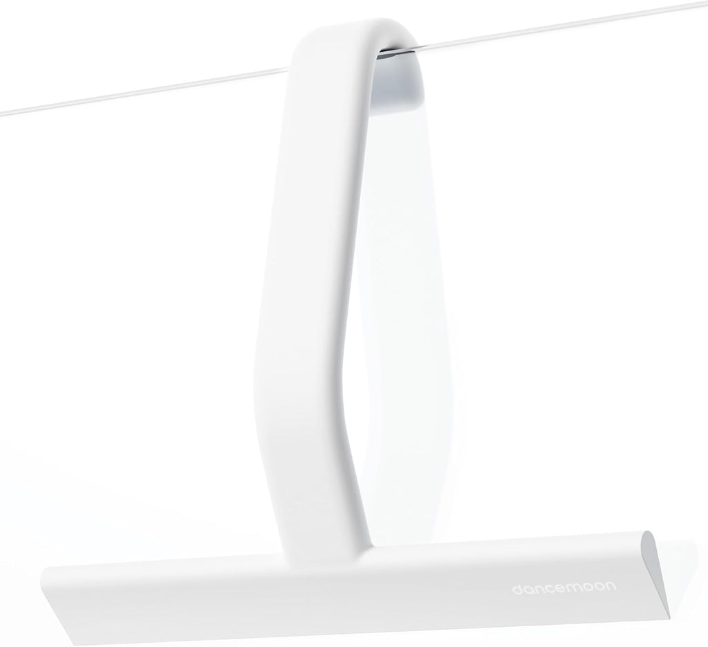 dancemoon JustHang Shower Squeegee for Glass Doors, All-One-Piece Silicone with Built-in Hook Design for Easy Hanging and Cleaning, 10 Inch White
