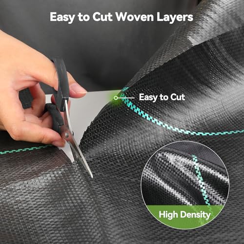 iropro 6ftx300ft Landscape Fabric 3.2oz Weed Barrier Fabric, Woven Weed Barrier Fabric Heavy Duty, Weed Control Cloth Geotextile for Underlayment, Gardening, Commercial Driveway Weed Block Cover Mat - size: 6ft x300ft