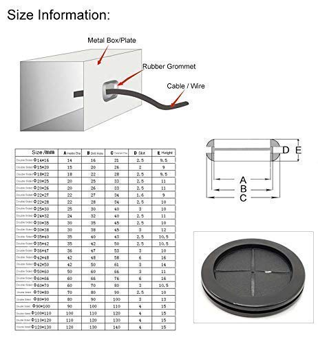 Flyshop 4-Pack Round Rubber Hole Plugs, 26 mm 1-1/32" Drill Hole, 20 mm 13/16" ID, Black Double-Sided Synthetic Rubber Grommets Wire Protection - size: 1-1/32" (Drill Hole Size)