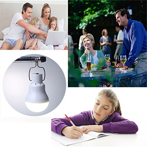 Solar Powered Lamp Portable Led Bulb Lights Solar Energy Panel Led Lighting for Camp Tent Night Fishing Emergency Lights Flash 350LM(Pack of 1) - color: Pack of 1