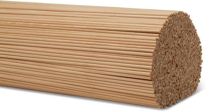 Dowel Rods Wood Sticks Wooden Dowel Rods 1/8 x 36 Inch Unfinished Hardwood Sticks for Crafts and DIYers 500 Pieces by Woodpeckers