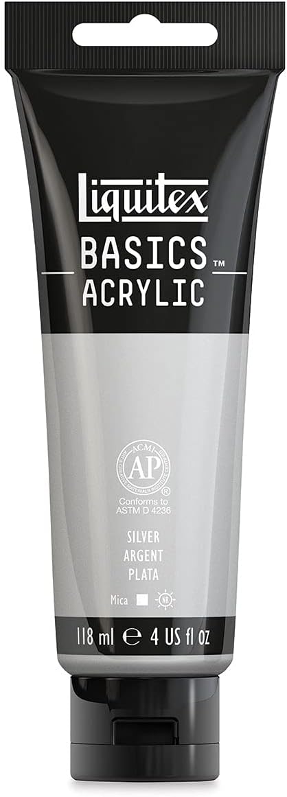 Liquitex BASICS Acrylic Paint, 118ml (4-oz) Tube, Silver