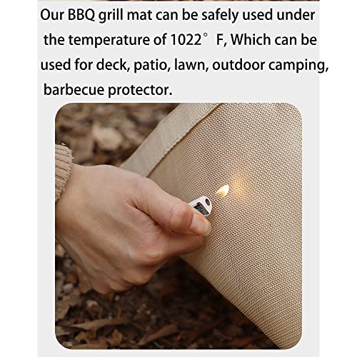 Fire Pit Mat, Fireproof Stove Grill Mats Blanket for Wood Deck Insulation, Camping BBQ Temperature Resistant Rugs Accessories for Outside Indoor Lawn Protection (17.7''×17.7'') - size: 17.7''×17.7''