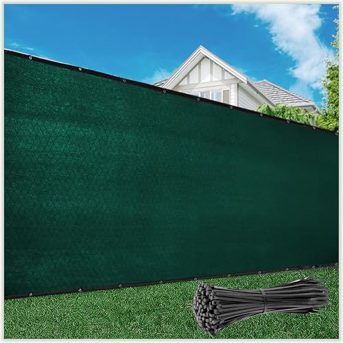 ColourTree Customized Size Fence Screen Privacy Screen Green 4' x 15' - Commercial Grade 170 GSM - Heavy Duty - Cable Zip Ties Included - color: Green, size: 4' x 15' Custom Made Size