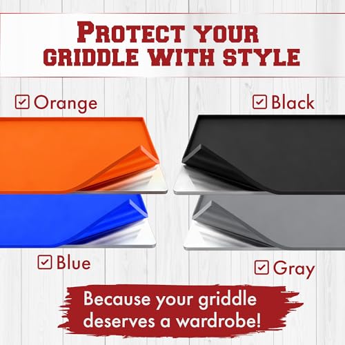 KITCHEN PERFECTION 17" Premium Silicone Griddle Cover Mat for Blackstone Griddle 17 Inch - Hermetic Protection from Rust & Debris All Year, Fits All Blackstone 17 Inch Models - Food Grade Silicone - color: Orange 17 inch
