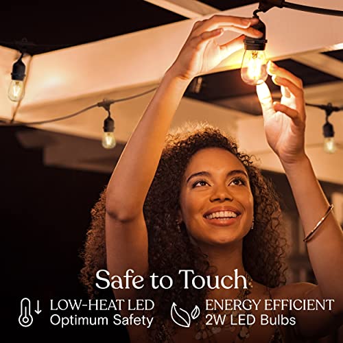 Brightech Ambience Pro - 24 Ft Waterproof LED Outdoor String Lights - Hanging, Dimmable 2W Vintage Edison Bulbs - Commercial Grade Patio Lights Create Cafe Ambience in Your Backyard, 7 Bulbs - style: 24 Foot - Neutral White (3000K)
