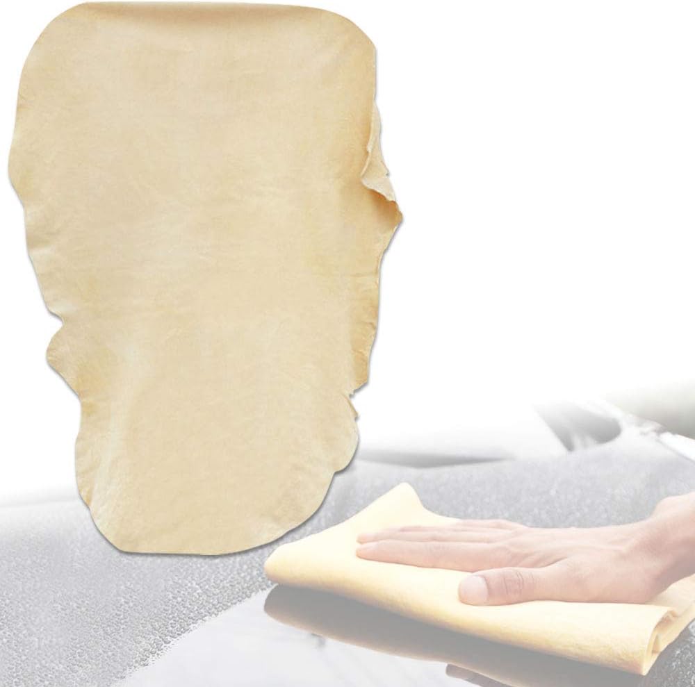 Chamois Cloth for Car - 35'' x 23.6'' (5.7 sq ft) - Extra Large Drying Natural Shammy Towel Real Leather Washing Cloth Cleaning Car Wipes