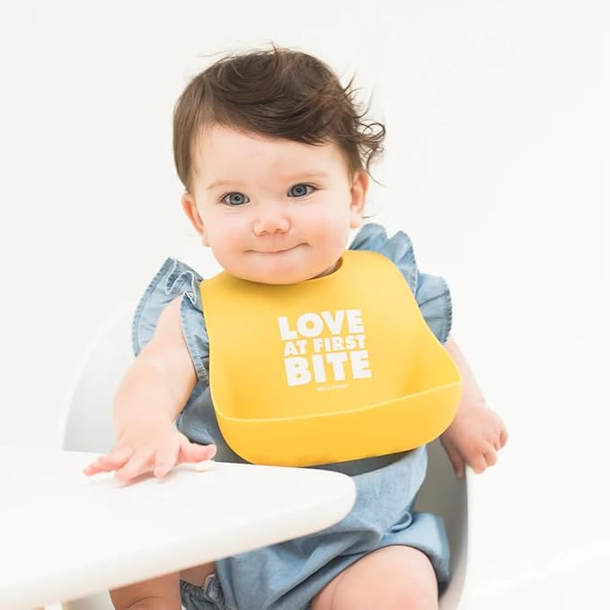 Baby Bib for Eating by Bella Tunno, Set of 2 Waterproof Silicone Bibs with Large Food Catcher, Adjustable Fit for Babies 4-12 months & Toddlers 1-3 Years, Boys & Girls, Food Critic & First Bite