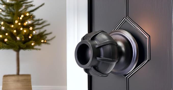 Enjoy Cover | Door Handle Grip Doorstop Knob Stopper Cover, Set of 2 Door Knob Grips Universal Size Protects Walls from Dents and Damage (Black)