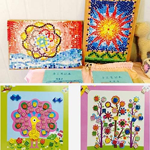 Mixed Color Mosaic Glass Tiles Shine Crystal Glass Pieces Bulk Square Glitter Crystal Mosaic Tiles for Home Decoration or DIY Crafts 200g,1x1 cm (Fleeting time)