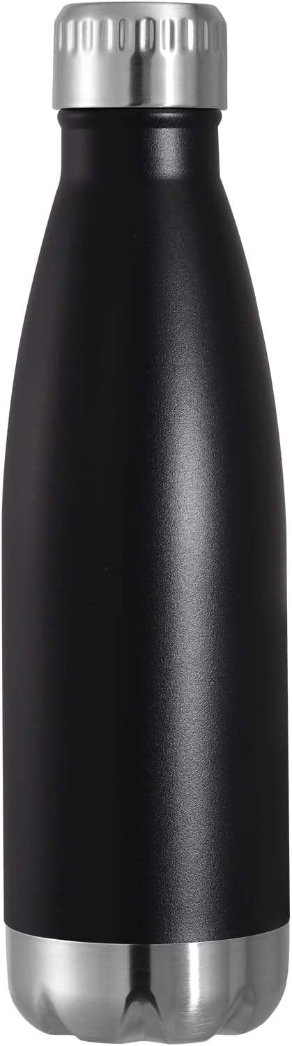 VEGOND 17oz Stainless Steel Water Bottles, Reusable Metal Sports Water Bottle Keeps Drink Hot and Cold, BPA Free Double Wall Vacuum Cola Shape Insulated Water Bottle for Camping Gym, 1 Pack