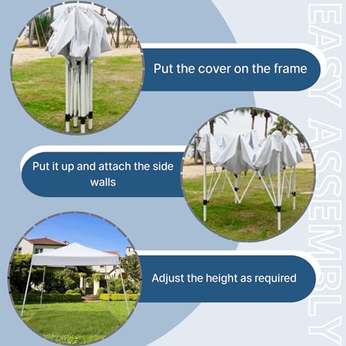 Outvita Canopy 7.8x7.8' Pop Up Commercial Instant Gazebo Tent, Waterproof & UV Protection Canopy Tent with Slant Legs for Party Wedding Birthday BBQ Events - style: 7.8x7.8-white