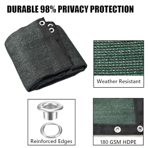 Privacy Fence Screen 3 X 85 FT, Heavy Duty Outdoor Shade Mesh Cloth for Garden, Backyard, Patio, Balcony & More – UV Protection, Windproof & Durable – Easy Installation with Grommets, Customizable - size: 3FT X 85FT