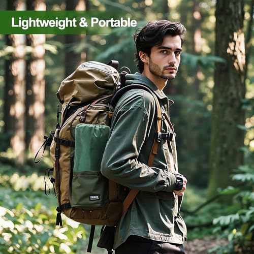 Rhino Valley Waterproof Tent Tarp, 9.8 × 9.8 Ft Large Outdoor Shelter Cover with Light Strings, Lightweight Portable Tarp Shelter Rain Tarp Camping Canopy for Hiking Traveling Backpacking - color: Dark Green