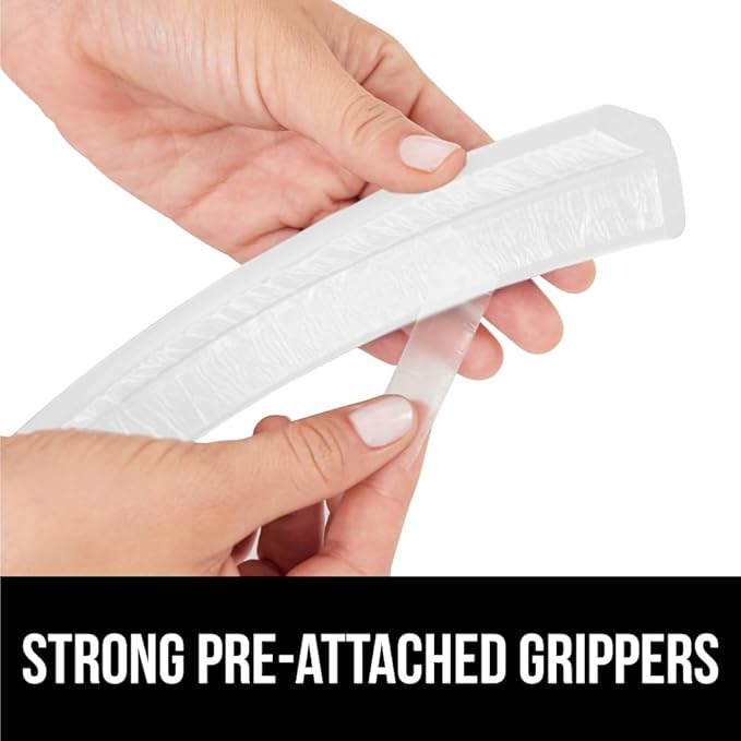 GORILLA GRIP Baby Proof Corners and Edges for Furniture, Kid Proofing Adhesive Table Corner Protectors, Heavy Duty Soft Rubber Foam Protection, Includes 8 Protective Safety Guards, 18 Feet, Off White