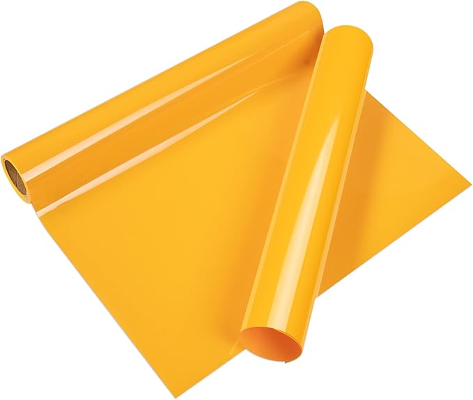VINYL FROG Heat Transfer Vinyl Roll HTV Vinyl - 12" x5ft Yellow Iron on Vinyl for T-Shirts, Heat Press Vinyl for DIY Craft Designs (Yellow)