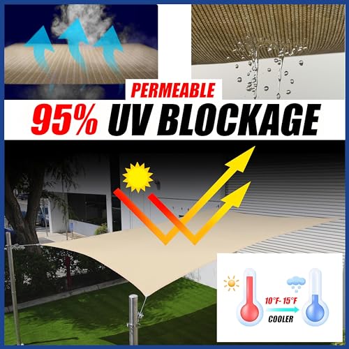 ShadeMart 6' x 9' x 10.8' Red Sun Shade Sail UPF50 Right Triangle SMTAPT20 Canopy Fabric Cloth Screen, Water Air Permeable & UV Resistant, Heavy Duty (We Customize Size) - color: Red, size: 6' x 9' x 10.8' Custom Size