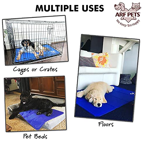 Arf Pets Dog Cooling Mat 27” x 43” Pad for Kennels, Crates and Beds, Non-Toxic, Durable Solid Self Cooling Gel Material. No Refrigeration or Electricity Needed - size: 27 x 43