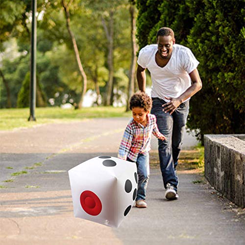 13" Jumbo Inflatable Dice, 2pack Outdoor Fun Giant Inflatable Dice Set and 12mm 10pcs Dice for Indoor and Outdoor Broad Game, Ludo and Pool Party