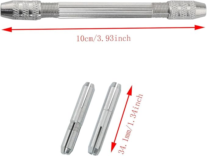 3PCS 0.3-3.2mm Double Ended Pin Vise DIY Hand Drill Pin Vise Drill Jewelry Making Tools Resin Drill Wire Twisting Tools for DIY Hairpin Keychain Bracelets Necklace