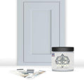 ALL-IN-ONE Paint, Durable cabinet and furniture paint. Built in primer and top coat, no sanding needed. Includes our 30 featured color card - Stormy (pastel blue), 8oz Sample