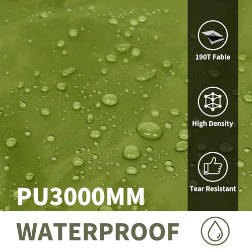 Frelaxy Tent Footprint, Waterproof Camping Tarp, Durable Tent Floor to Elevate Your Camping, Hiking, Backpacking, Hammock, Beach Experience - color: Army Green, size: 1 Person—33'' x 80''