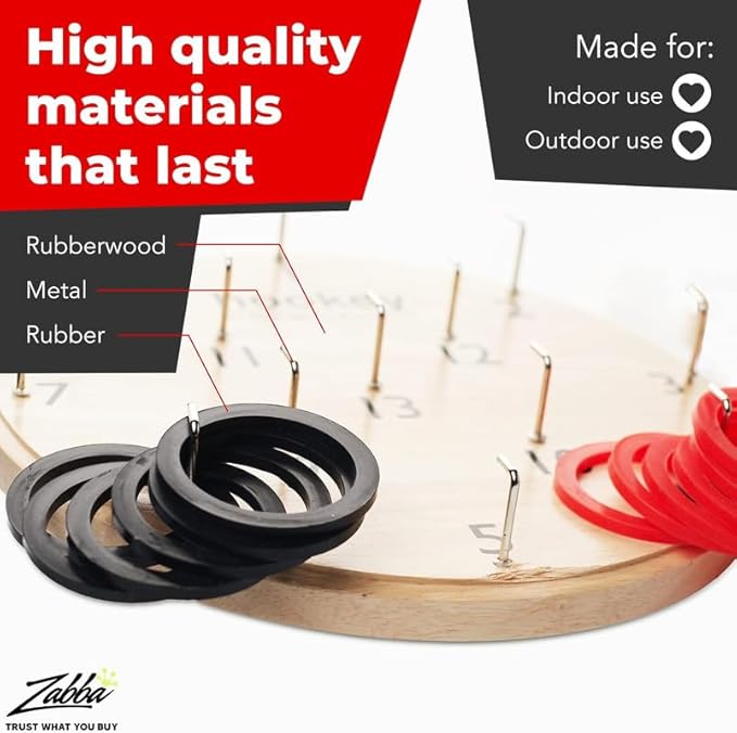 Elite Sportz Equipment Ring Toss Game | Sturdy Wooden Board Set for Kids Outdoor Games | Camping Activities - Adults & Kids Picnic