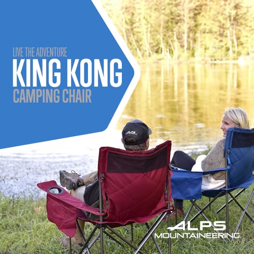 ALPS Mountaineering King Kong Camping Chairs for Adults with Mesh Cup Holders and Pockets, Built Durable and Reliable with Compact Foldable Steel Frame - color: Clay