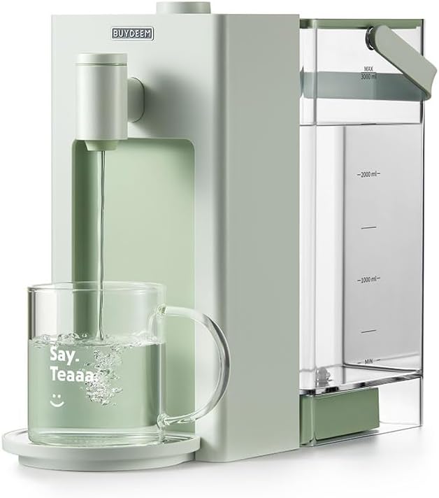 BUYDEEM S9013 Instant Hot Water Dispenser, Countertop Water Boiler & Warmer for Tea, Coffee and Baby Formula, Adjustable 8 Temperatures & 5 Water Outputs, 3L Water Tank(102oz), Green