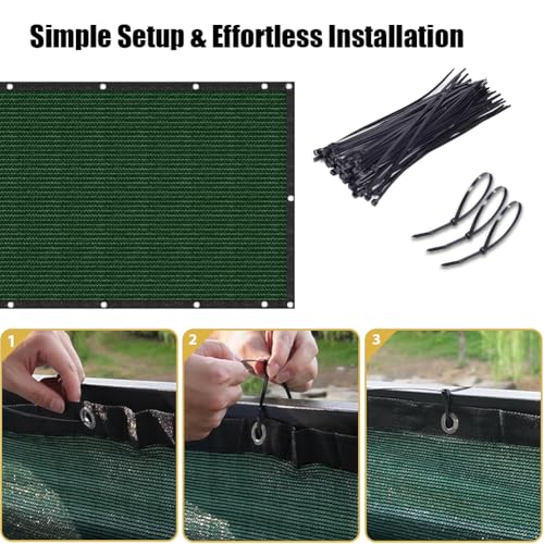 Privacy Fence Screen 3 X 65 FT, Heavy Duty Outdoor Shade Mesh Cloth for Garden, Backyard, Patio, Balcony & More – UV Protection, Windproof & Durable – Easy Installation with Grommets, Customizable - size: 3FT X 65FT