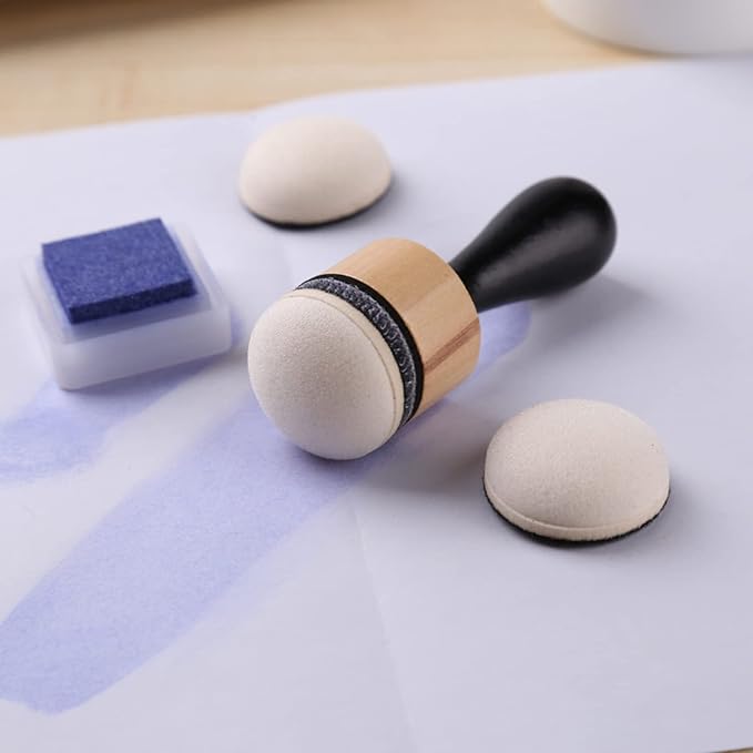Mini Ink Blending Tool,with Foams Replacement Refill Foam Tool for Foams Scrapbooking Painting Drawing Art Supplies Handle Ink Tools Embossing Stencils