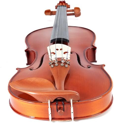 Cecilio 1/4 Size Natural Varnish Violin for Beginners, Hand-Carved Solid Spruce Top, Maple Back & Sides, Full Fiddle Kit with Hard Case, Bows, Rosin, Shoulder Rest, Lesson Book