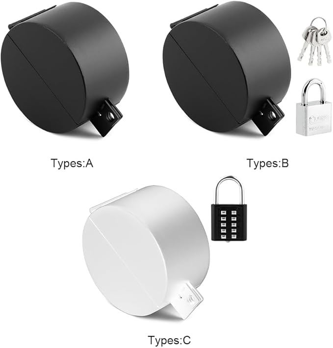 Door Knob Lockout Device with Padlock, Child Proof Door Knob Covers, Prevents Turning of Doorknob and Access to Keyhole, Doors Handle Locks, Covering Faucets/Valves(Color:B)