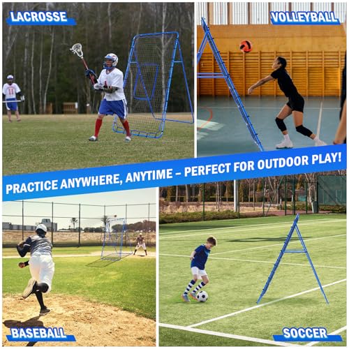 Volleyball Baseball Rebounder Net, Softball Rebounder Pitchback Net Quick Adjustments, Quick Adjustments Lacrosse Bounce Back Practice Equipment, Ideal for Outdoor Indoor and Backyard Training - size: 6FTx4FT, style: Three Mode Baseball Net