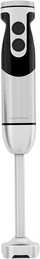 MEGAWISE new Hand Blender Series Only one Hand Blender,no attachments,12-Speed,Includes Powerful Blender Stick- Easy to Clean and Perfect for Smoothies, and More (black)
